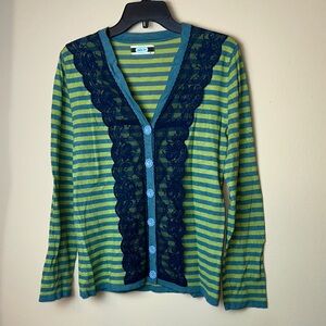 Matilda Jane Striped Cardigan with Navy Lace